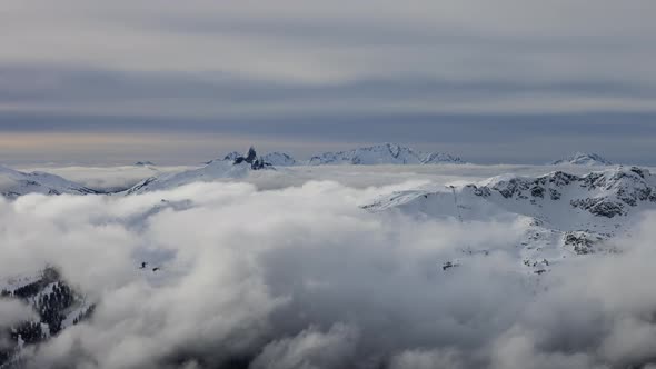 Beautiful Time Lapse View of Whistler Mountain and Canadian Nature Landscape