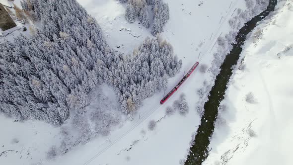 Snow Train in Switzerland Used to Shuttle Passengers and Skiers to Ski Resorts