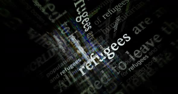 News titles media with Refugees seamless looped screens