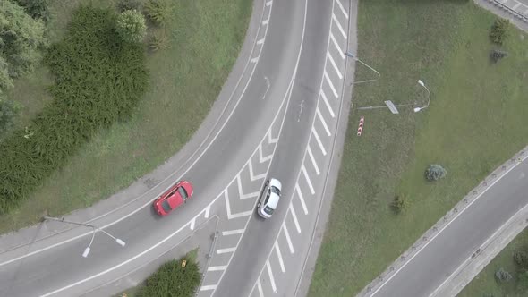 Cars on the Road Aerial View