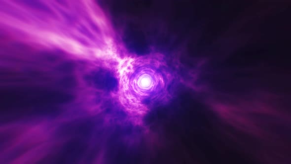 Abstract purple energy tunnel through time and space with vortex energy flows. alt