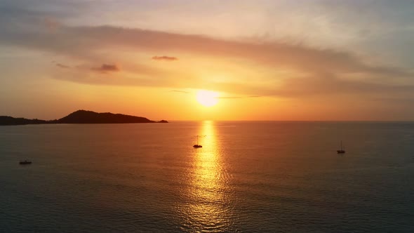 Dark sea sunset background.Tropical sea at sunset or sunrise over sea video