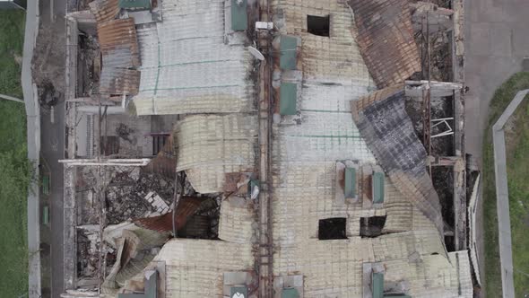 Ukraine  Building Destroyed By the War in Stoyanka Bucha District