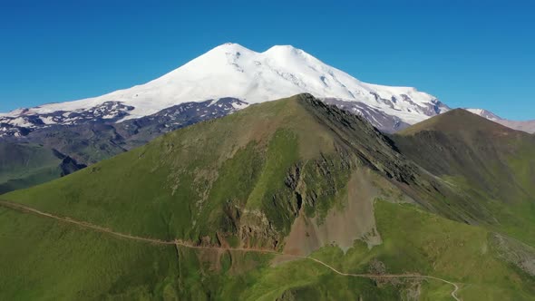 Mount Elbrus in Caucasus Mountains