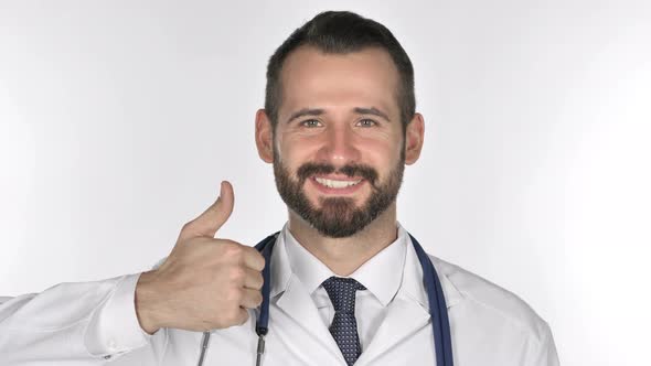 Portrait of Doctor Gesturing Thumbs Up