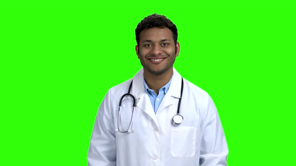 Young Indian Doctor Showing Thumb Up