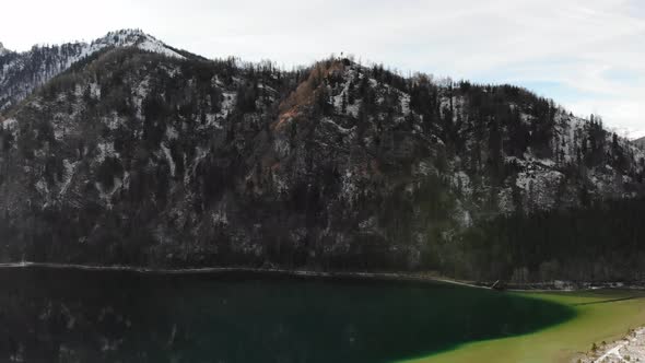 Beautiful Winter Landscape on the Lake Offensee in the Mountains in Upper Austria Salzkammergut