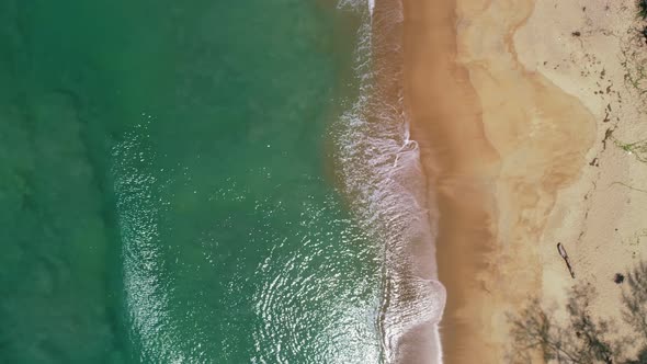 High quality footage.Colorful Sea beach beautiful waves Foaming and Splashing on the beach sand.