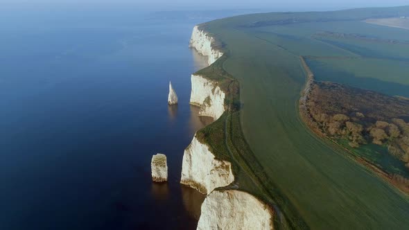 Old Harry Rocks, A Natural Coastal Feature of England from the Air