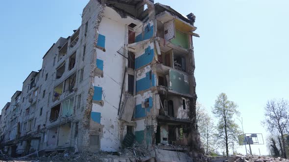 Destroyed Residential Building in Borodyanka Kyiv Region Ukraine