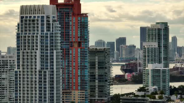 Miami parallax drone footage