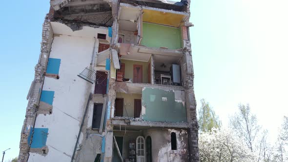 Bombed Building in Borodyanka Ukraine