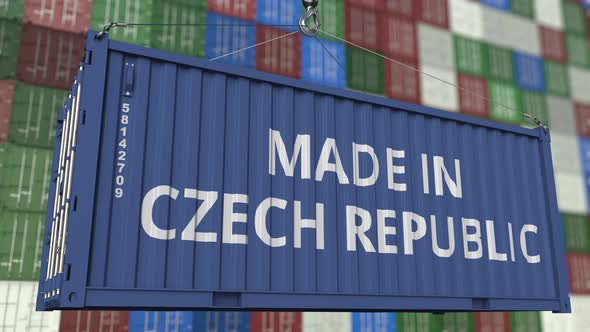 Container with MADE IN CZECH REPUBLIC Caption