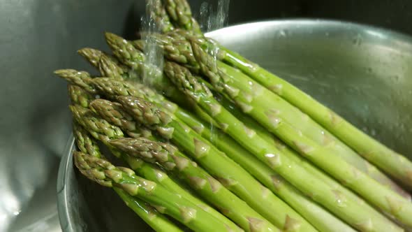 Water Splashes on Asparagus.