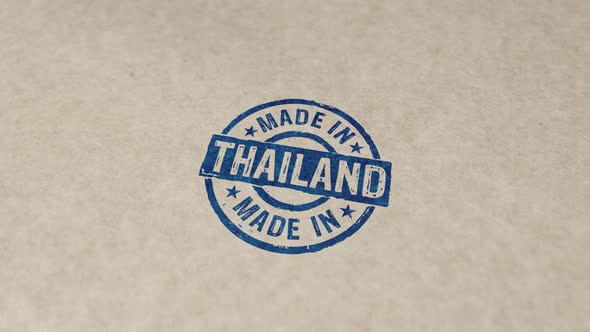 Made in Thailand stamp and stamping animation