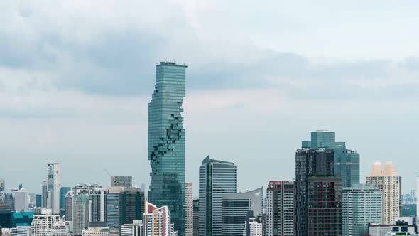 Time Lapse Cityscape and Highrise Buildings in Metropolis City Center