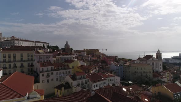 Cityscape of with Lisbon architecture and river, Portugal