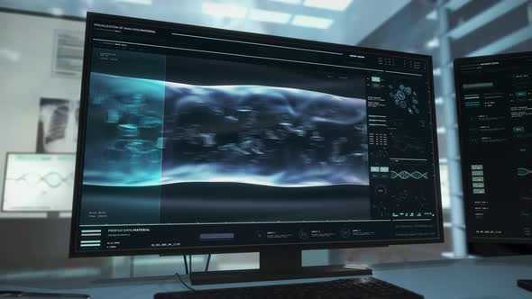Medical scanner inspects the patients blood flow for biological cell analysis alt