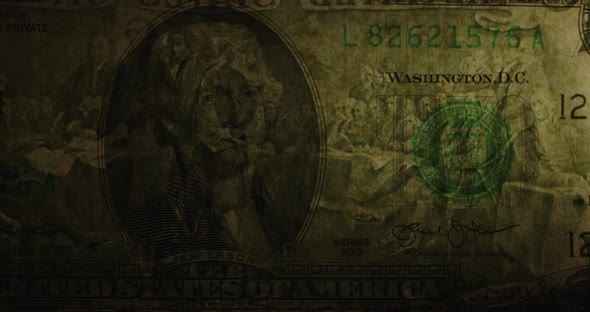 Two Us Dollars Cash Macro View. $ 2 Cash. Under A Magnifying Glass.