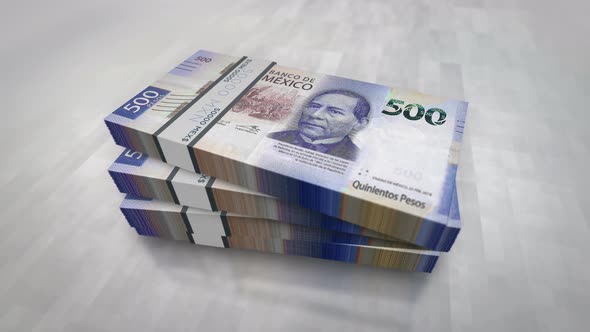 Mexico Pesos money banknote pile packs