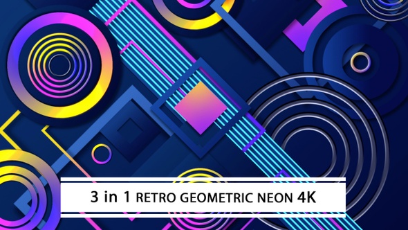 Retro Geometric Neon 4K