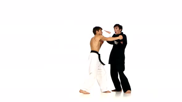 Sparrynh Taekwondo and Karate Man on a White