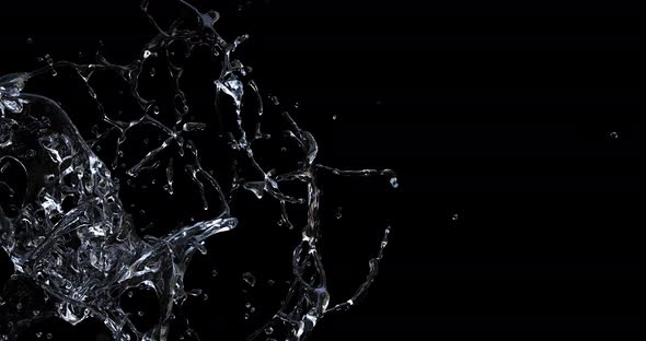 Water splash explode from center around itself alt