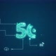 Blue digital 5G LOGO with line connection and data transfe technology abstract background - VideoHive Item for Sale