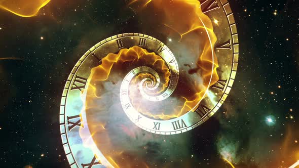 Infinite Zoom In Of Cosmic Clock With Roman Numerals