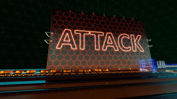 Data Attack Virus Crime and Hacker Words on Digital Futuristic Circuit Board