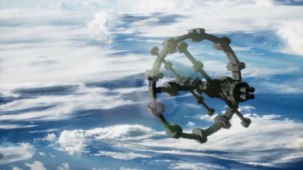 Earth and Outer Space Station Iss alt