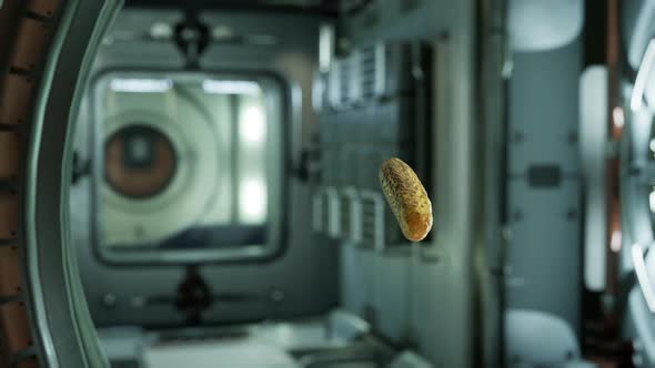 Marinated Pickled Cucumber Floating in Internation Space Station