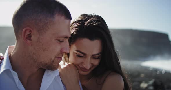 Closeup To the Camera Young Attractive Couple Have