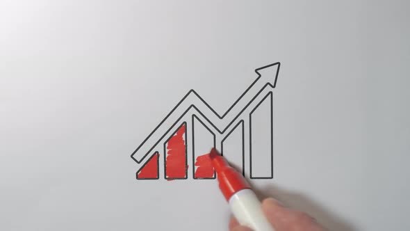 The Red Pen Coloring the Arrow Up Illustration