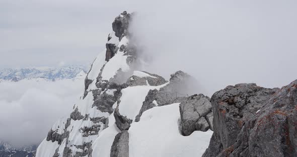 Timelapse from clouds and fog around Watzmann.Shot from Watzmann-Hocheck.