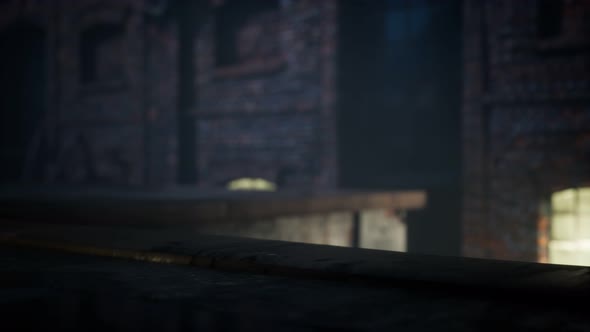 Frightening Abandoned Factory at Night alt