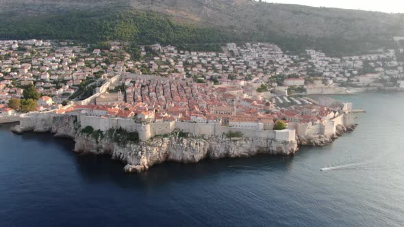 Aerial view of Dubrovnik, beuatiful city in Dalmatia region, southern Croatia