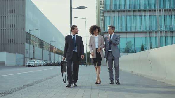 Cinematic footage of business colleagues