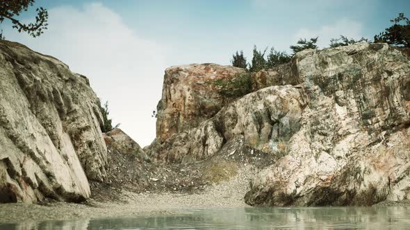 Sea and Steep Rugged Cliffs