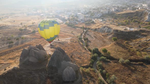 Cappadocia, Turkey : Balloons in the Sky. Aerial View