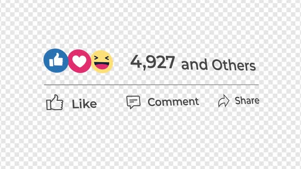 Facebook Reaction Emoji Like Counter Counting with Alpha