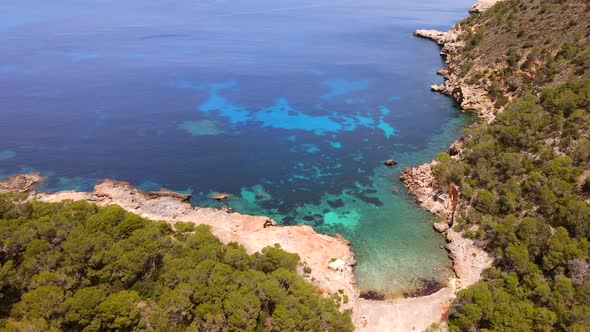 Cala Xuclar beach in Ibiza, Spain