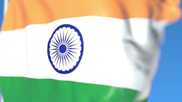 Waving National Flag of India