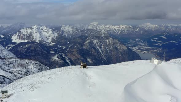 Aerial View of Winter Alpine Landscape