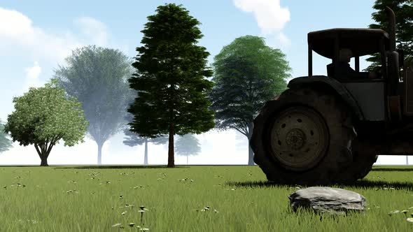 Tractor Working In The Field alt