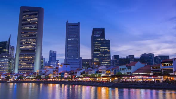 Evening in Chinatown of Singapore