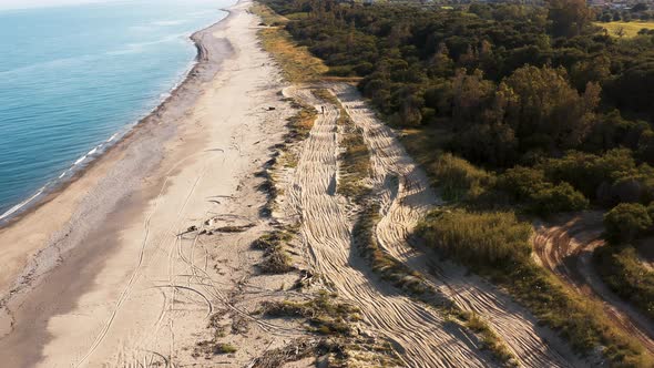 Motocross Bike Track on the Beach By the Sea