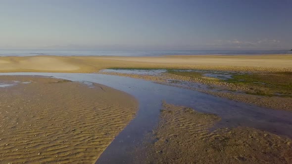 Empty beach aerial footage