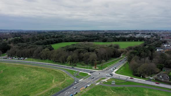 Aerial view over Saint Anne Park 