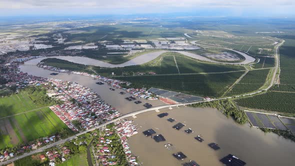 Aerial view Kuala Kurau fishing village